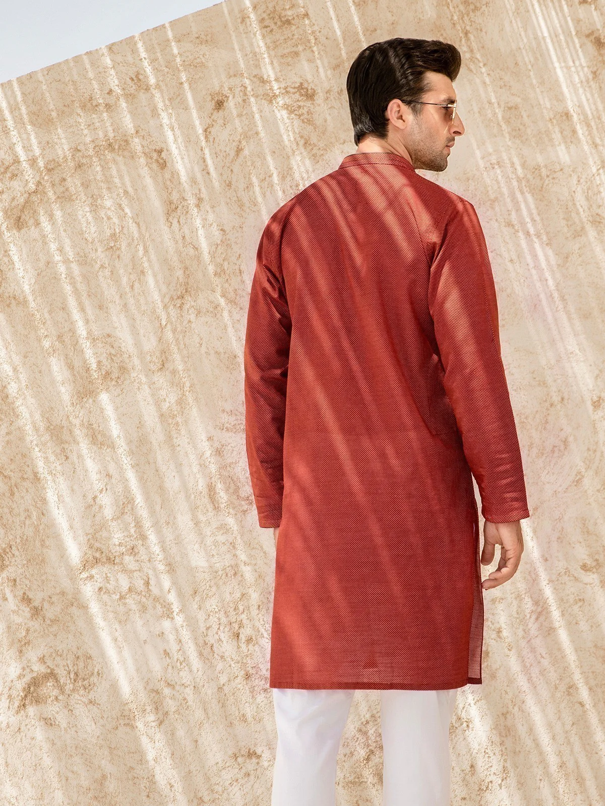 Men's Rust Kurta - EMTK21S-99057 - Image 4