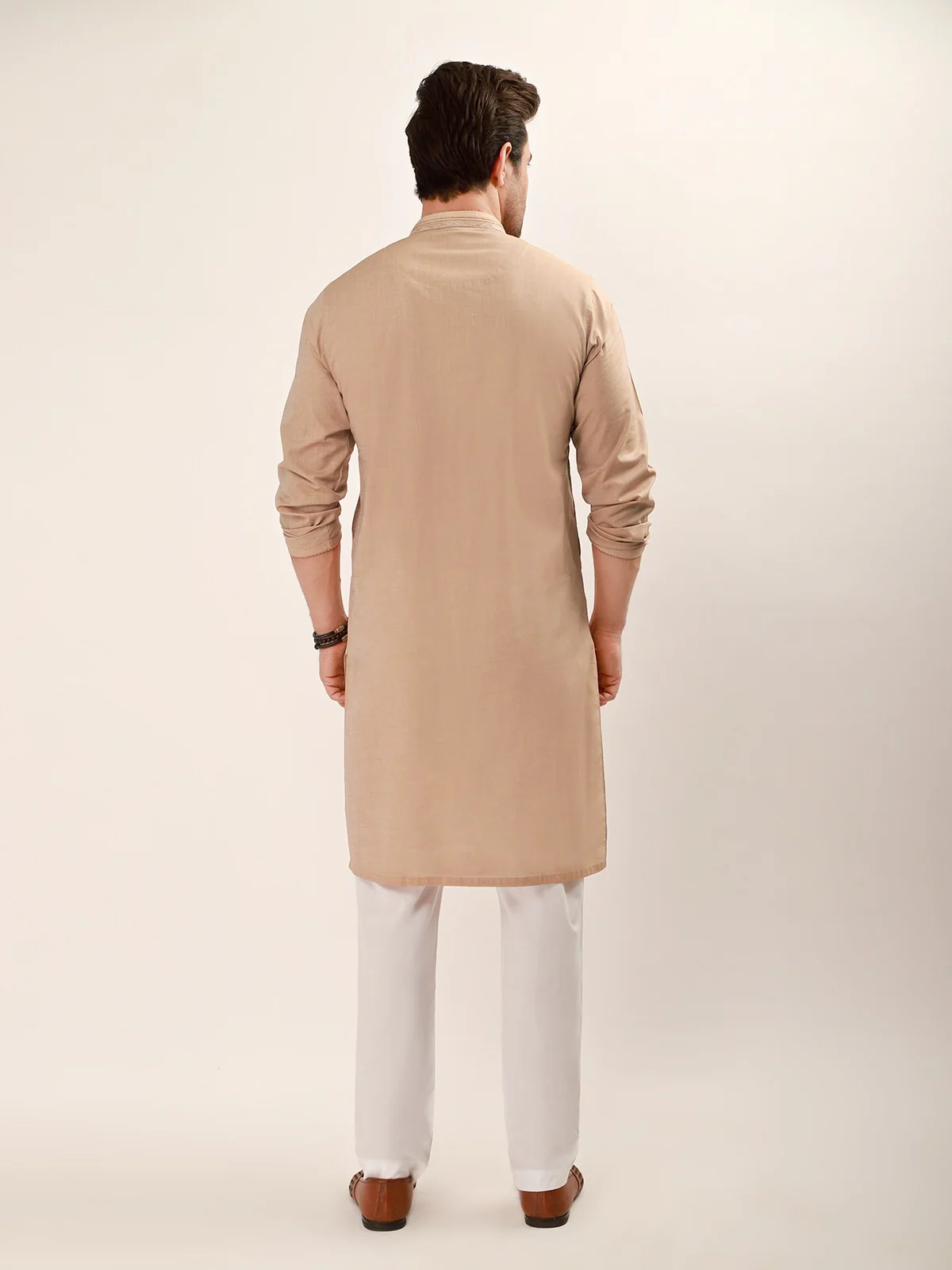 Men's Light Brown Kurta - EMTK21S-99062 - Image 3