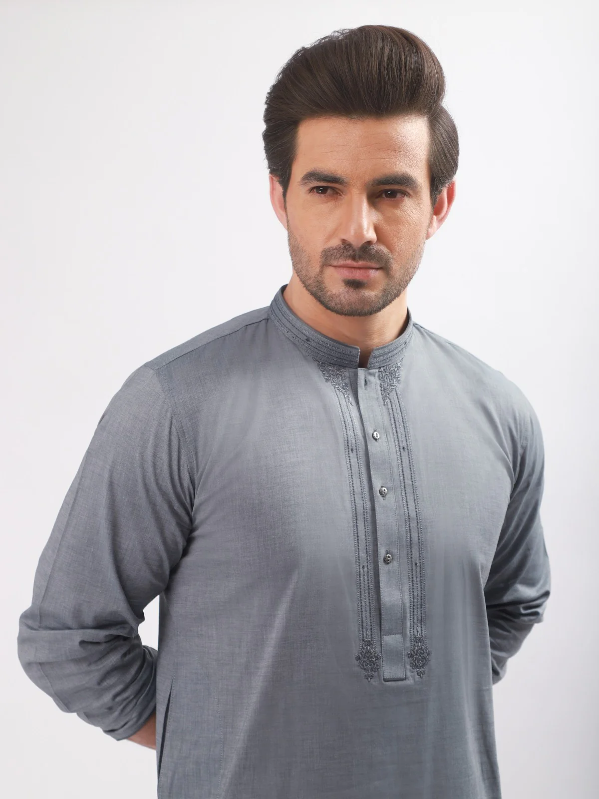 Men's Grey Kurta - EMTK21S-99066 - Image 2
