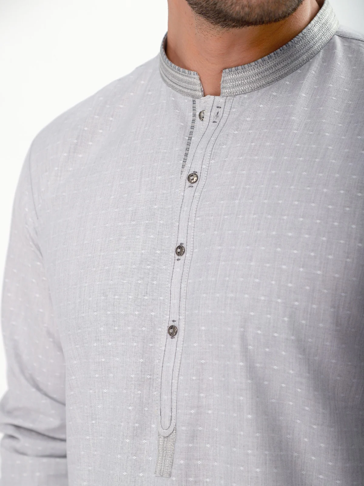 Men's Ash Grey Kurta - EMTK21S-99068 - Image 2