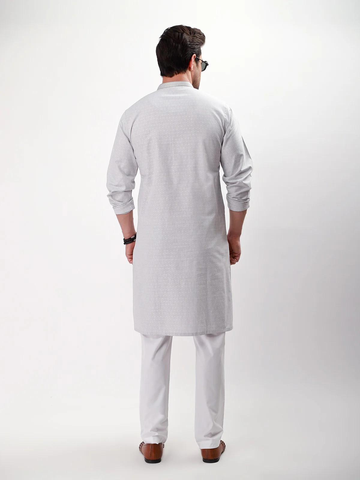 Men's Ash Grey Kurta - EMTK21S-99068 - Image 3