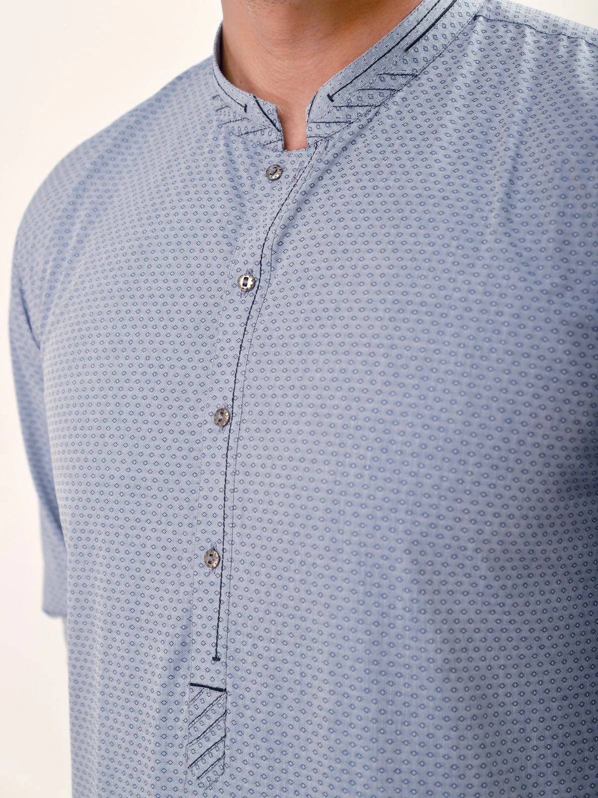Men's Light Blue Kurta - EMTK21S-99070 - Image 2