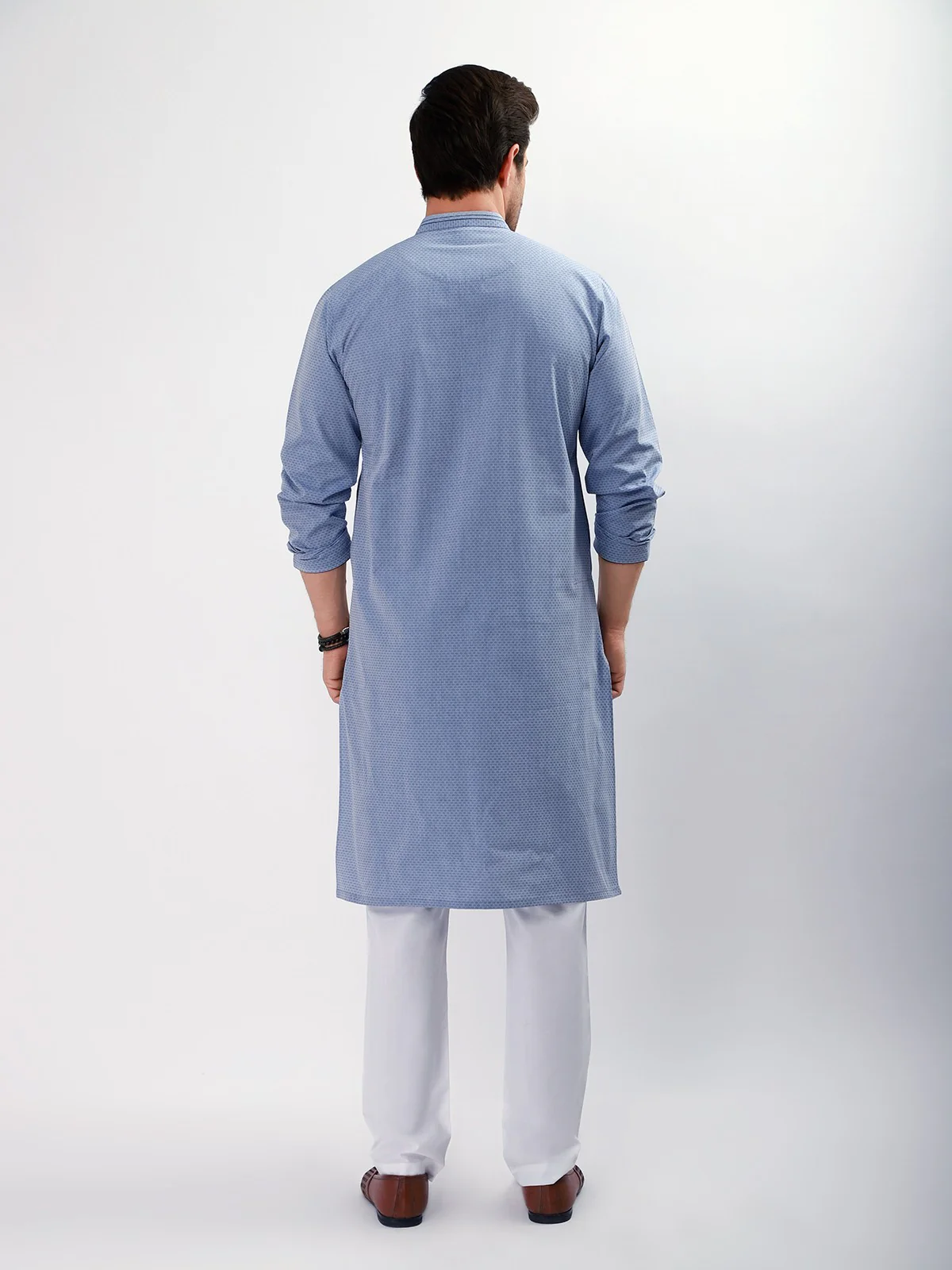 Men's Light Blue Kurta - EMTK21S-99070 - Image 3