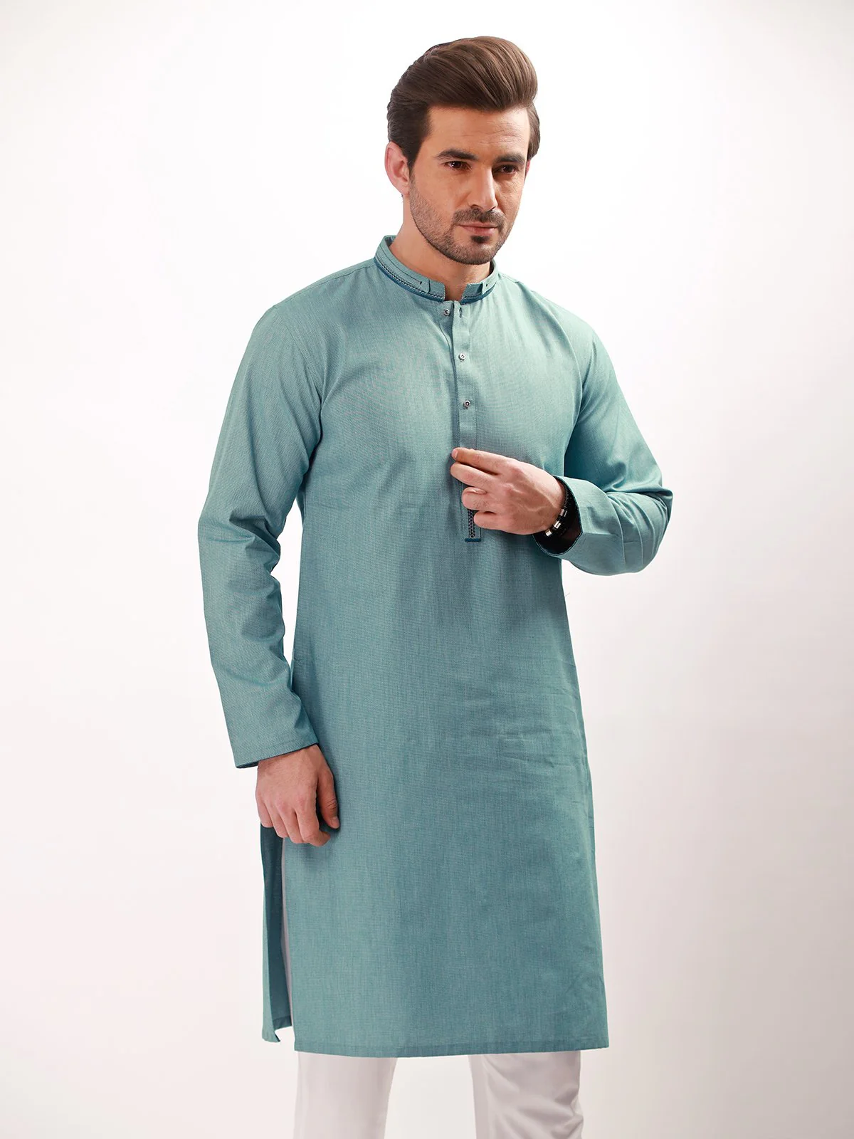 Men's Sea Green Kurta - EMTK21S-99071