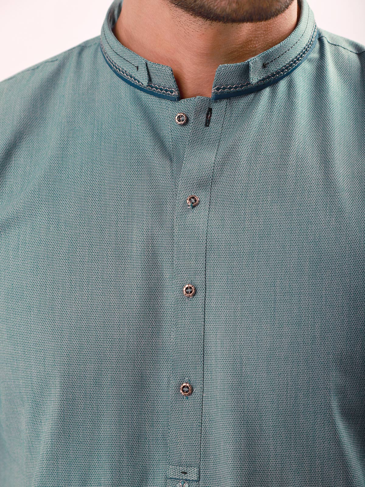 Men's Sea Green Kurta - EMTK21S-99071 - Image 2