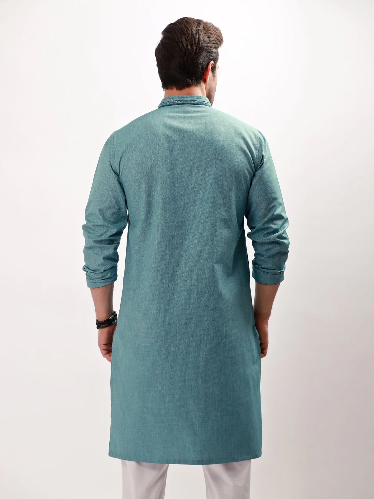 Men's Sea Green Kurta - EMTK21S-99071 - Image 3