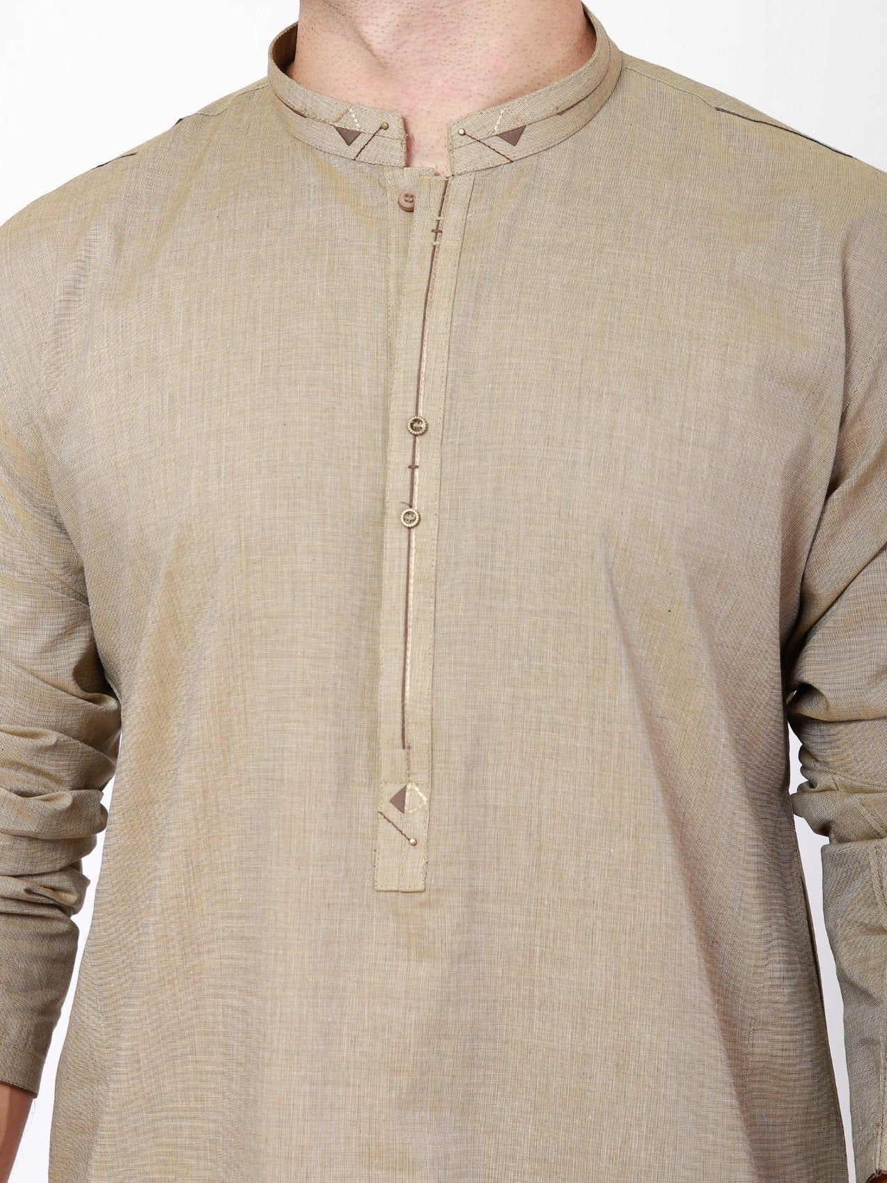 Men's Light Olive Kurta - EMTK21S-99079 - Image 5