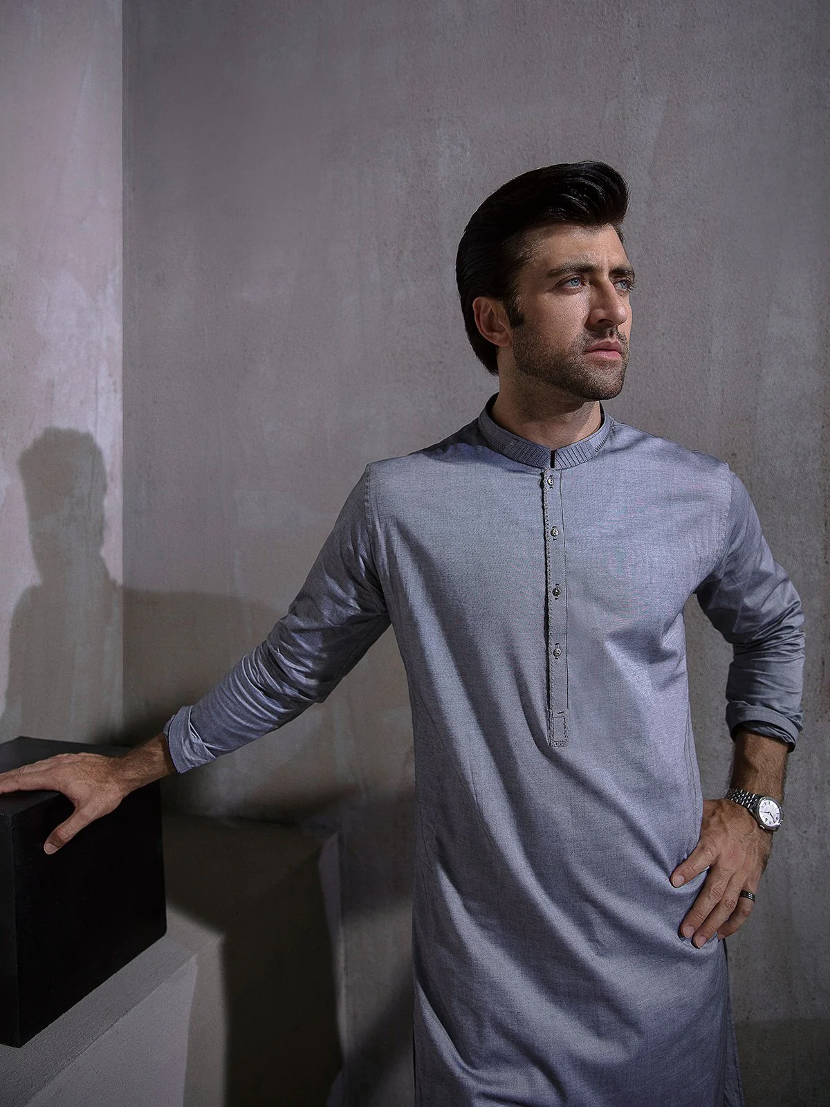 Men's Grey Kurta - EMTK21S-99080 - Image 5