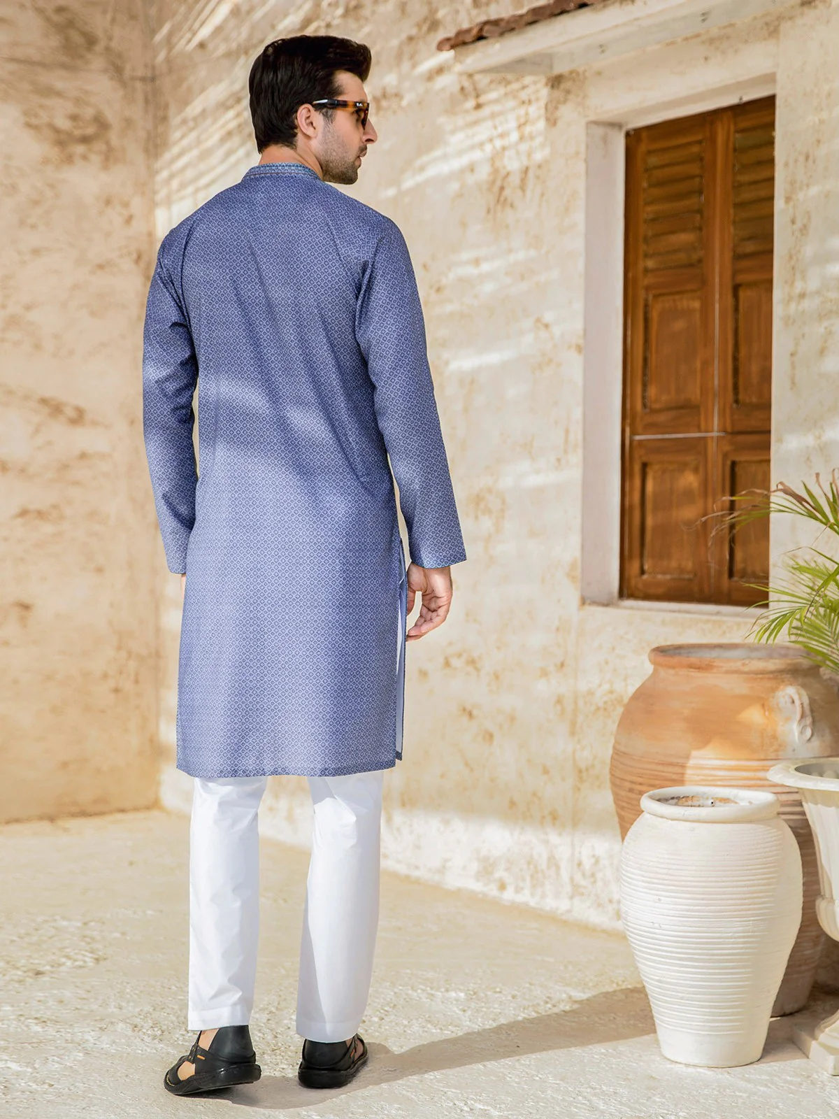 Men's Blue Kurta - EMTK21S-99083 - Image 4