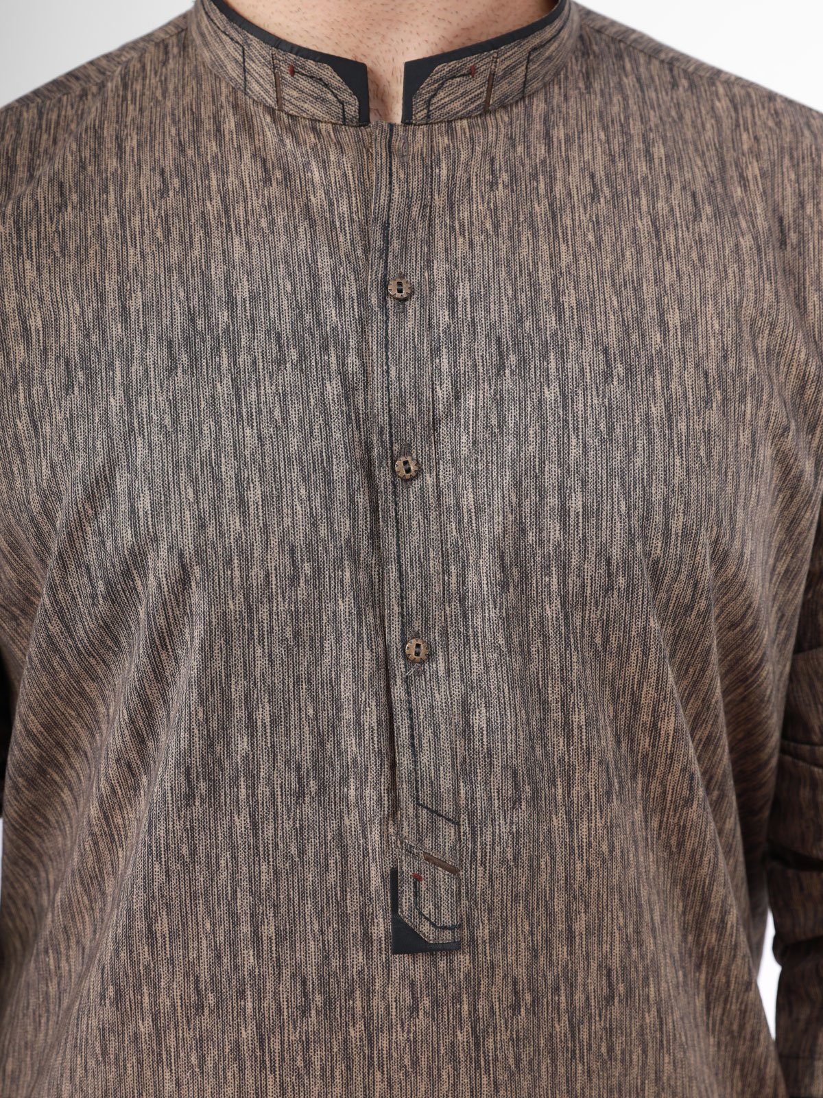 Men's Brown Kurta - EMTK21S-99084 - Image 3