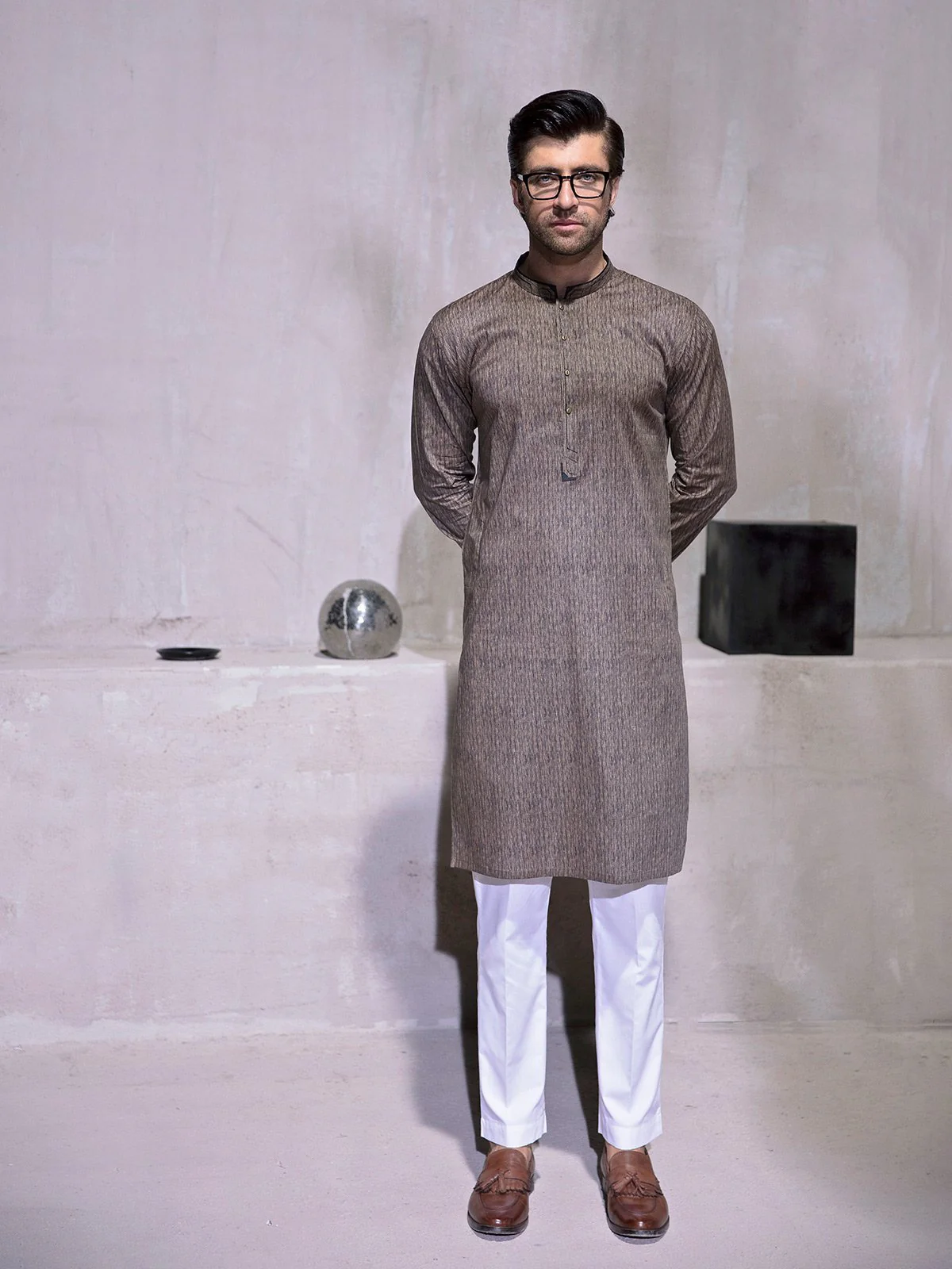 Men's Brown Kurta - EMTK21S-99084 - Image 4