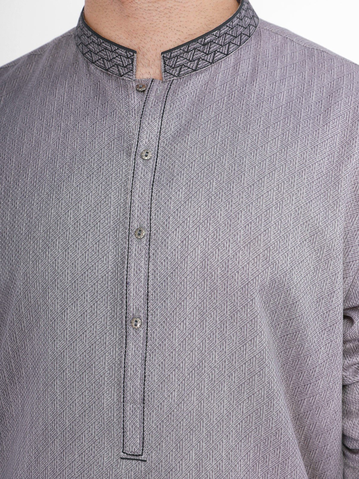 Men's Grey Kurta - EMTK21S-99089 - Image 2