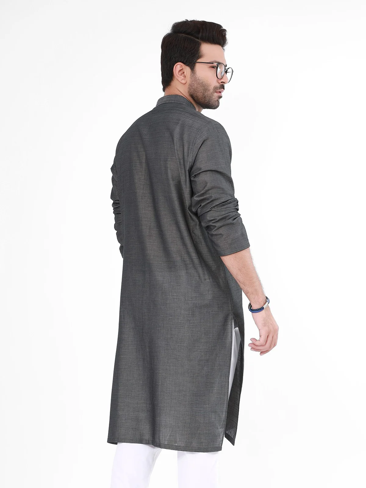 Men's Grey Kurta - EMTK21S-99091 - Image 2
