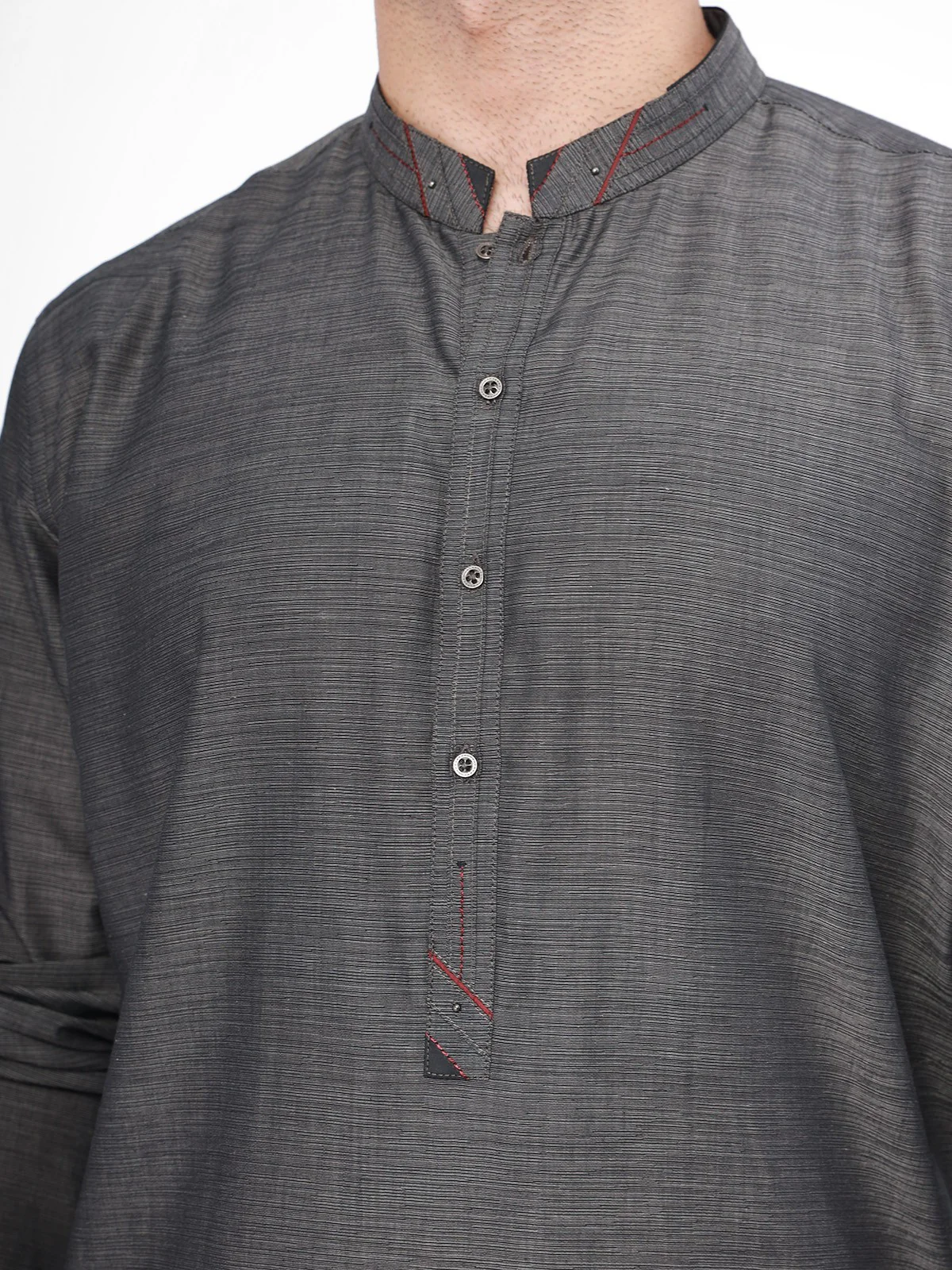 Men's Grey Kurta - EMTK21S-99091 - Image 3