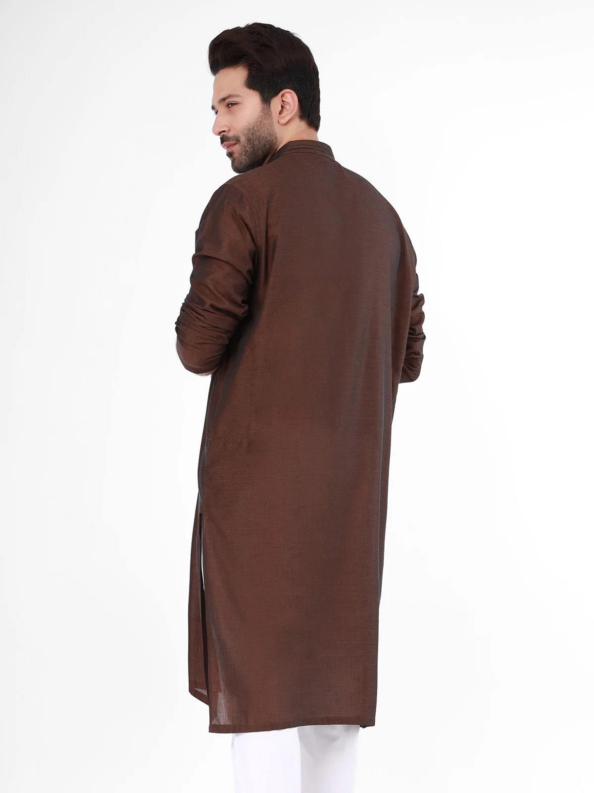 Men's Brown Kurta - EMTK21S-99092 - Image 3