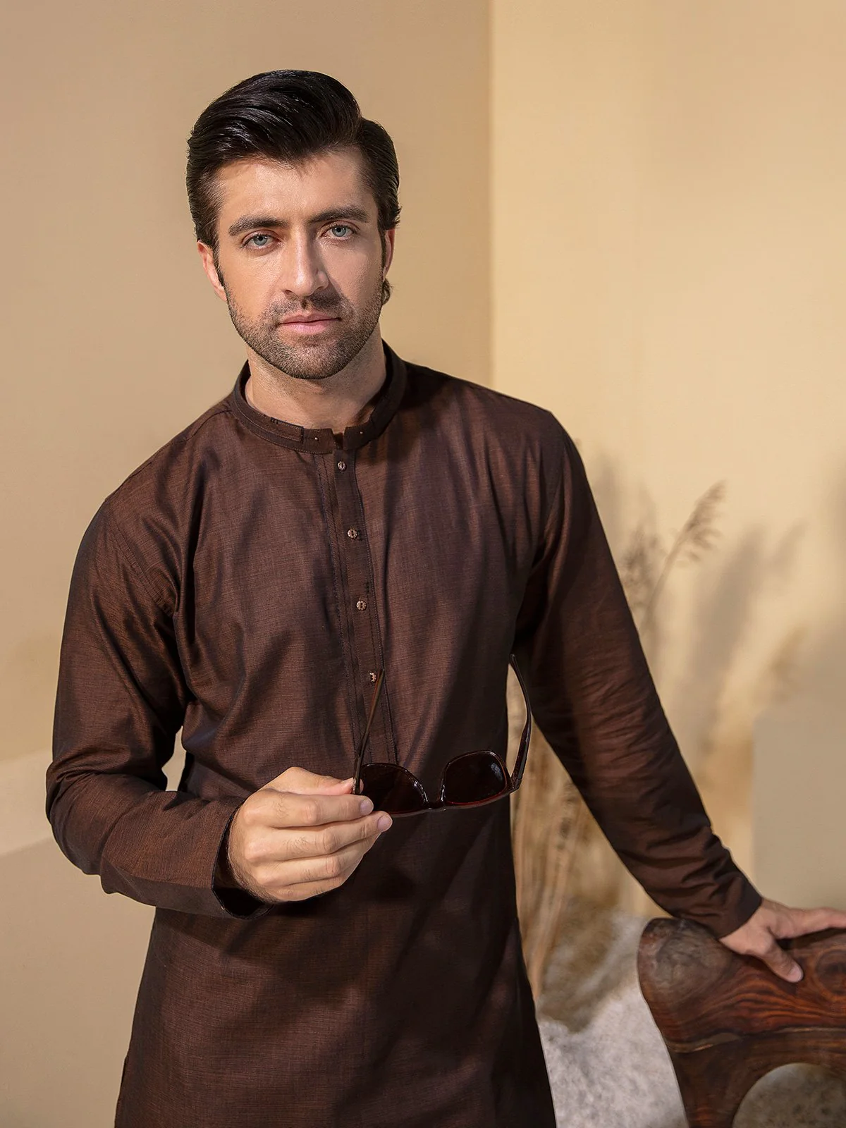 Men's Brown Kurta - EMTK21S-99092 - Image 5