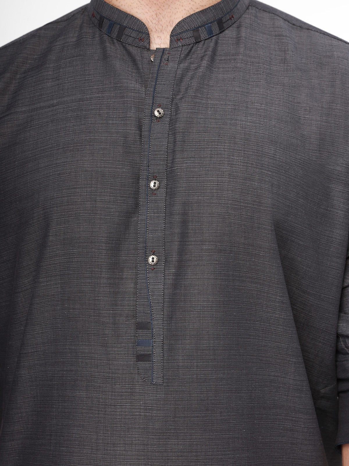 Men's Dark Grey Kurta - EMTK21S-99094 - Image 2