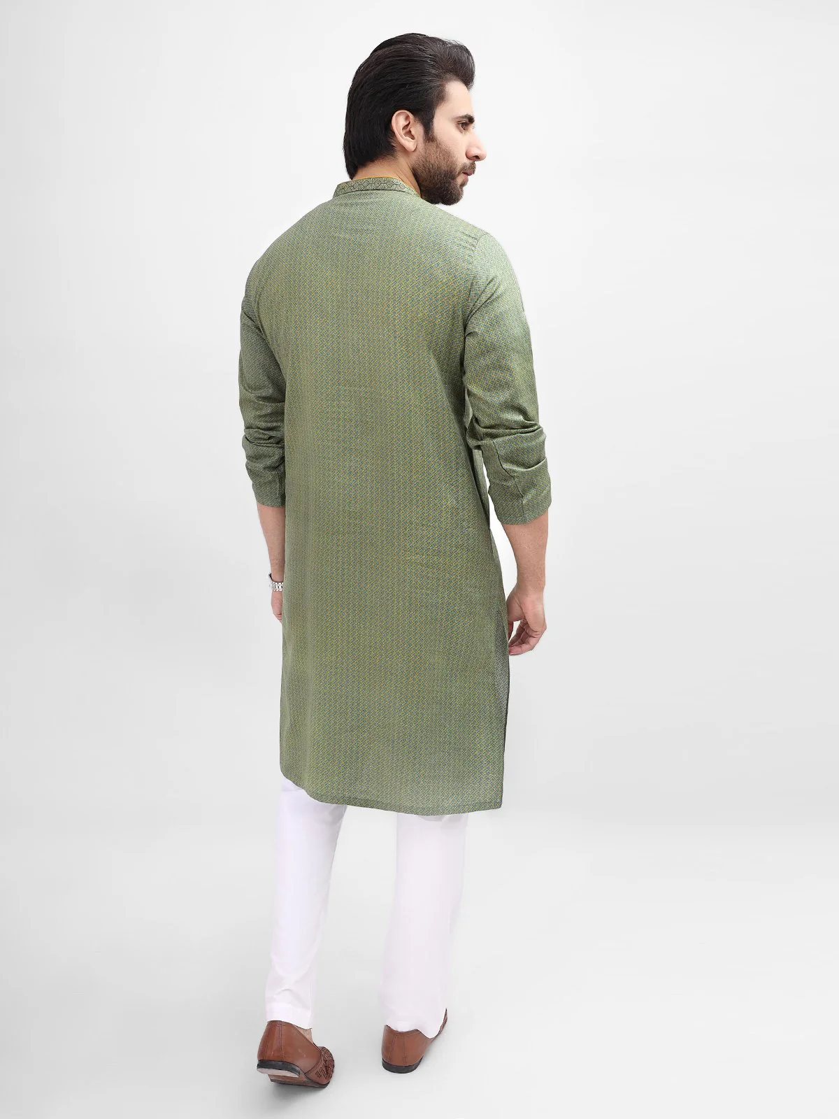 Men's Green Kurta - EMTK21S-99096 - Image 3
