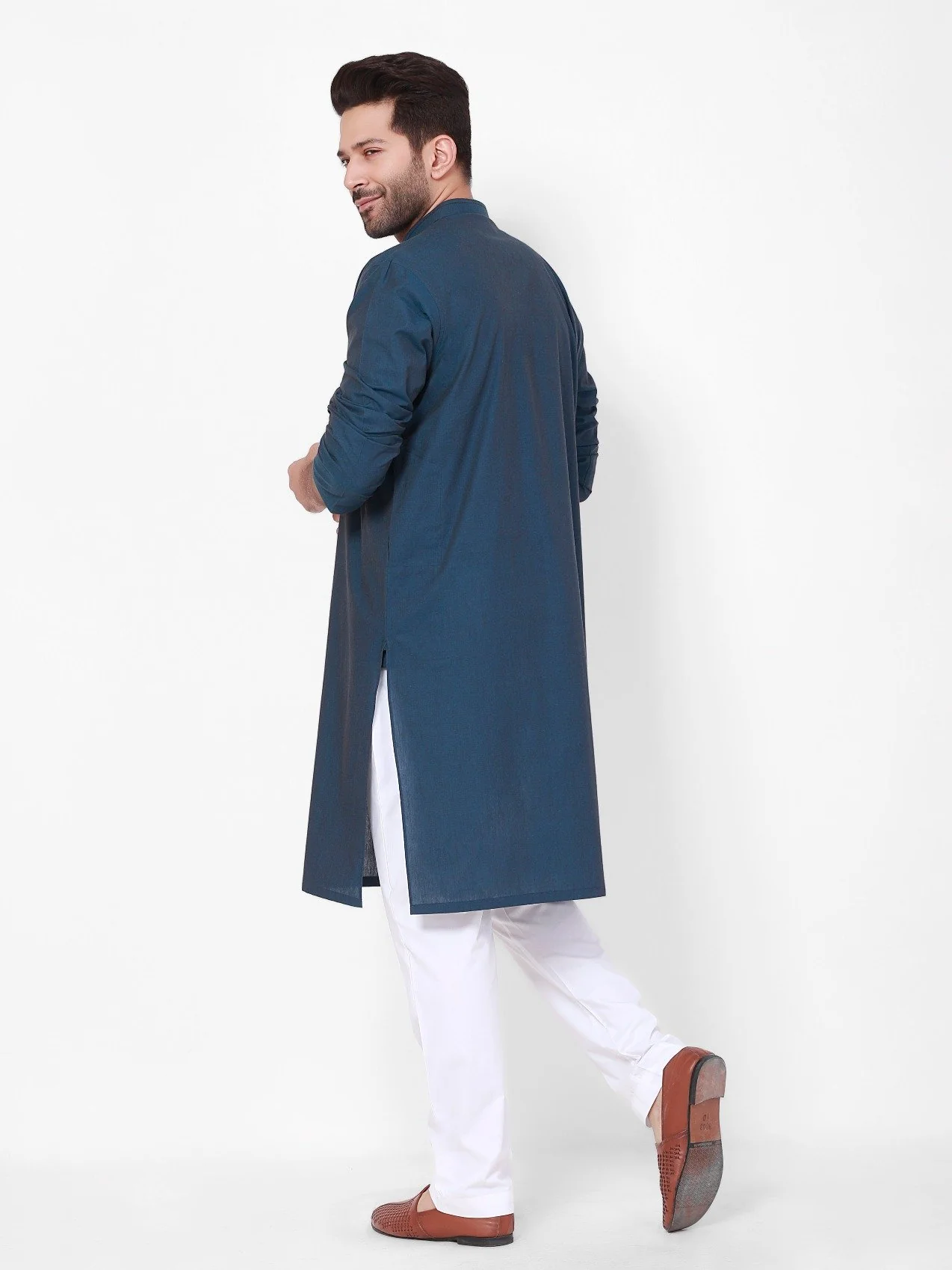 Men's Navy Kurta - EMTK21S-99100 - Image 3