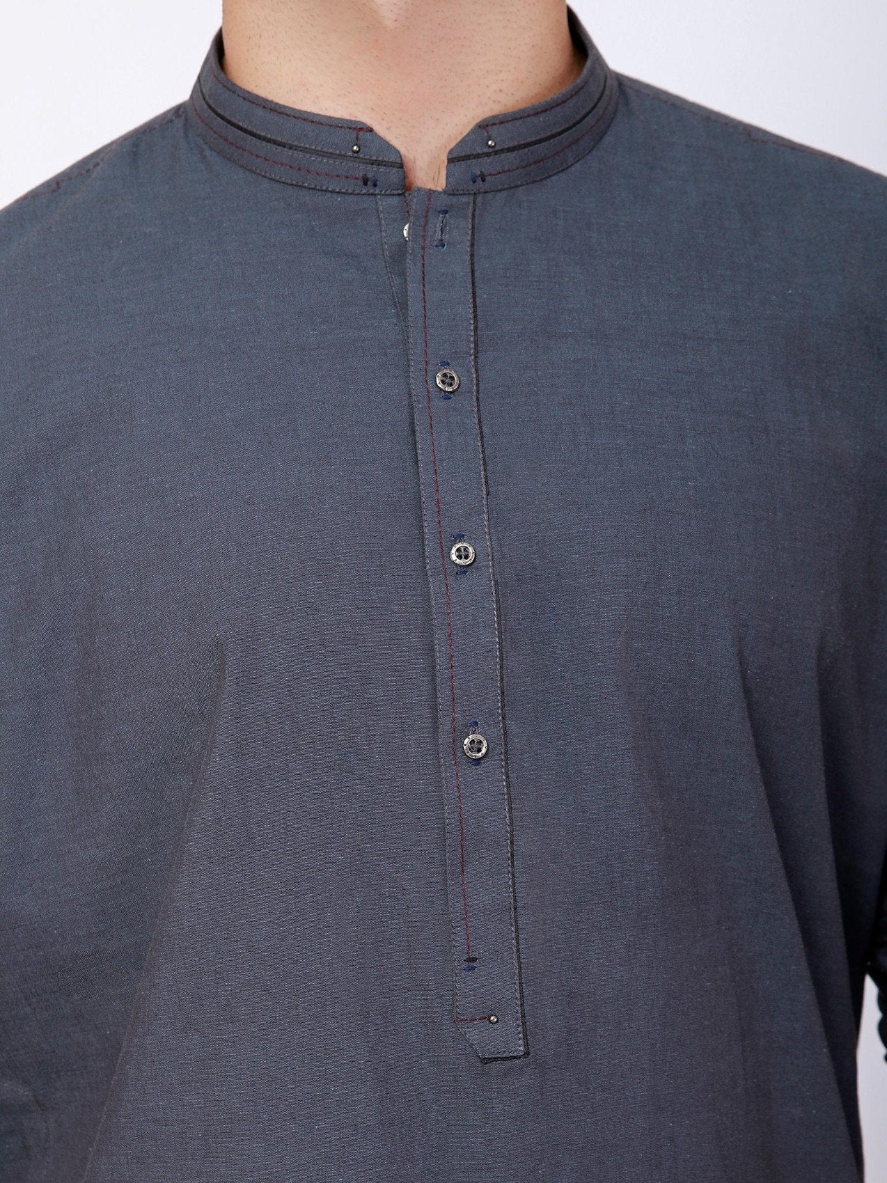 Men's Charcoal Grey Kurta - EMTK21S-99103 - Image 4