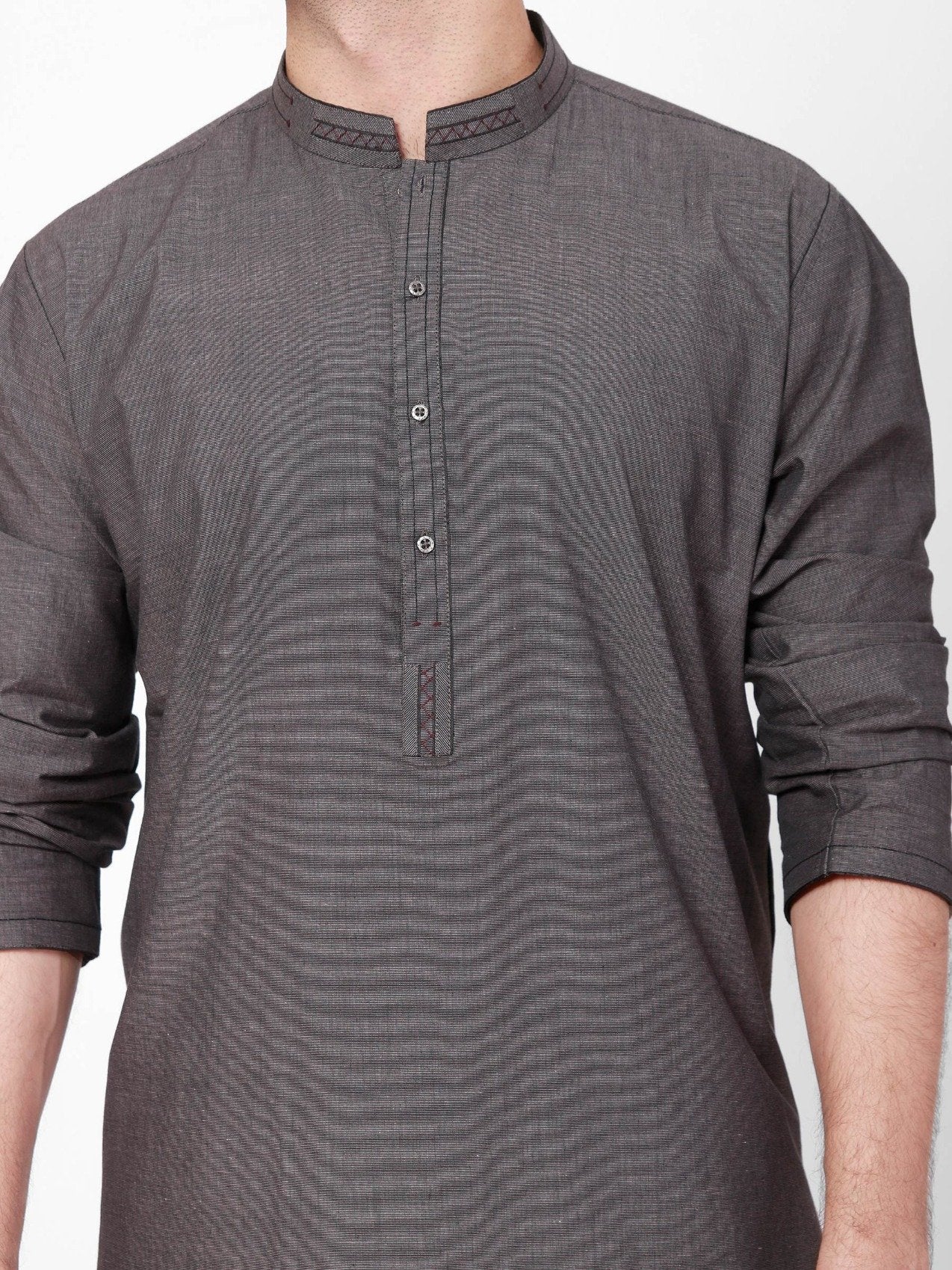 Men's Dark Grey Kurta - EMTK21S-99104 - Image 2