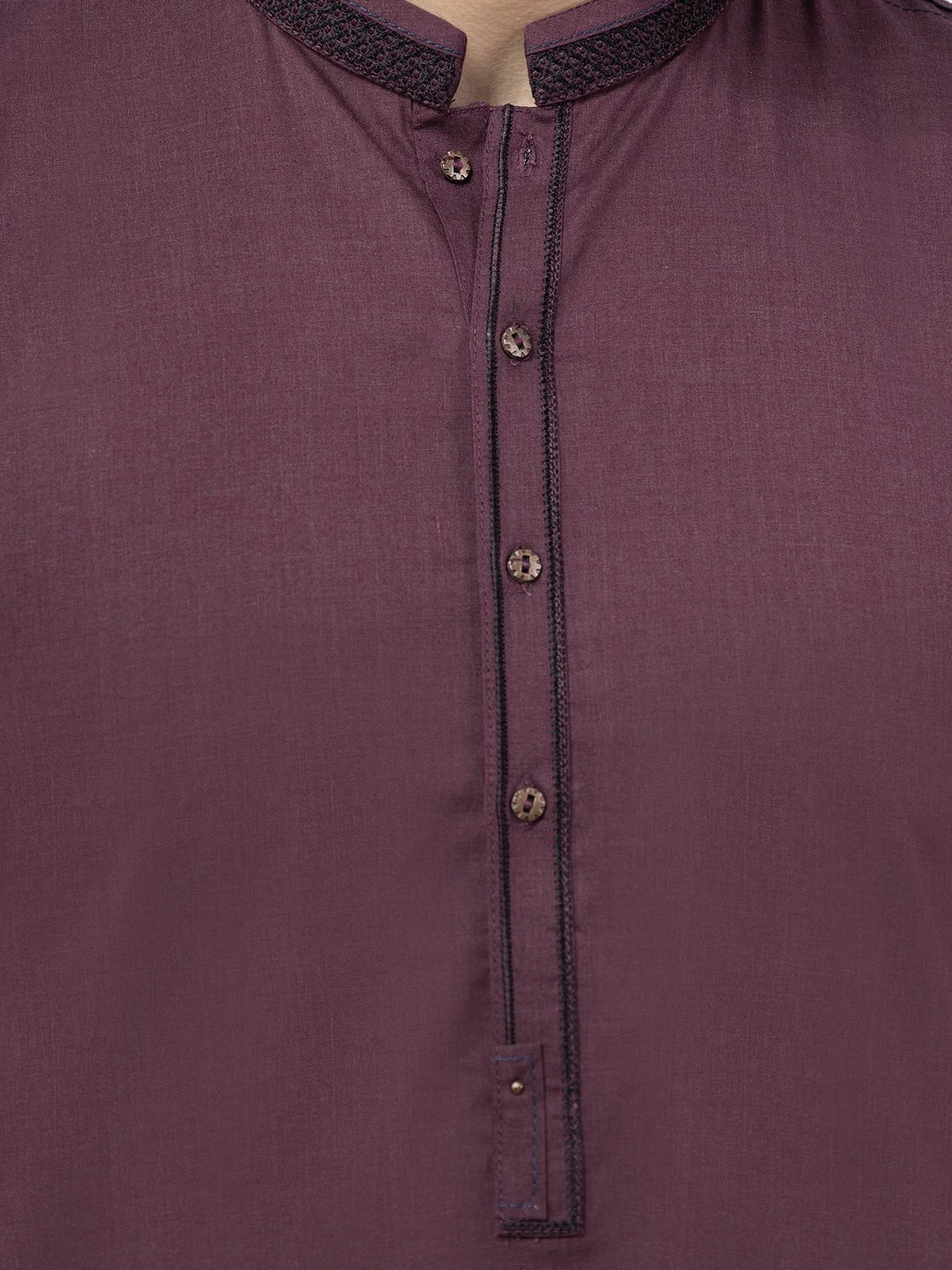 Men's Maroon Kurta - EMTK21S-99113 - Image 4