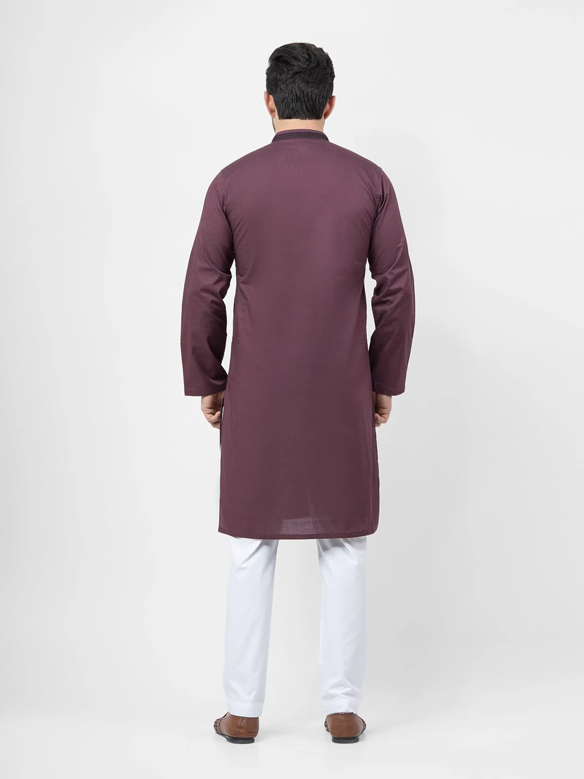 Men's Maroon Kurta - EMTK21S-99113 - Image 5