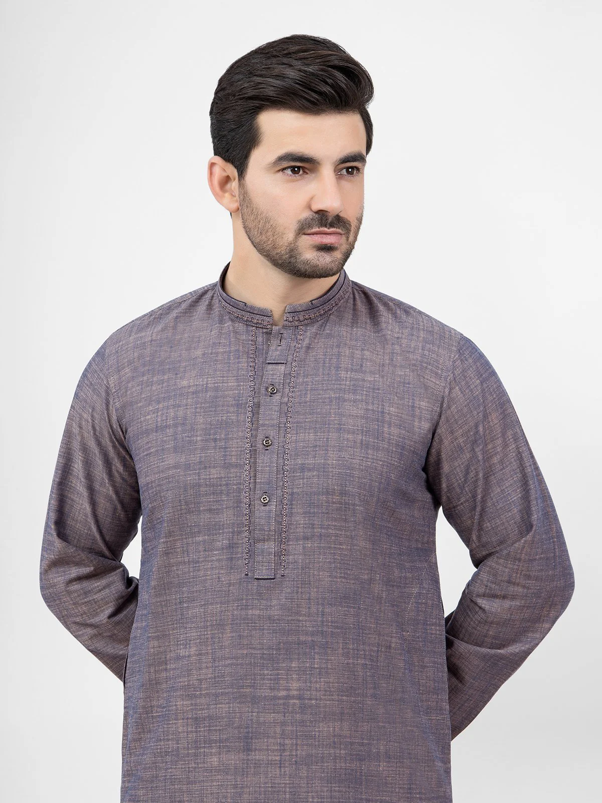Men's Brown Kurta - EMTK21S-99157 - Image 2