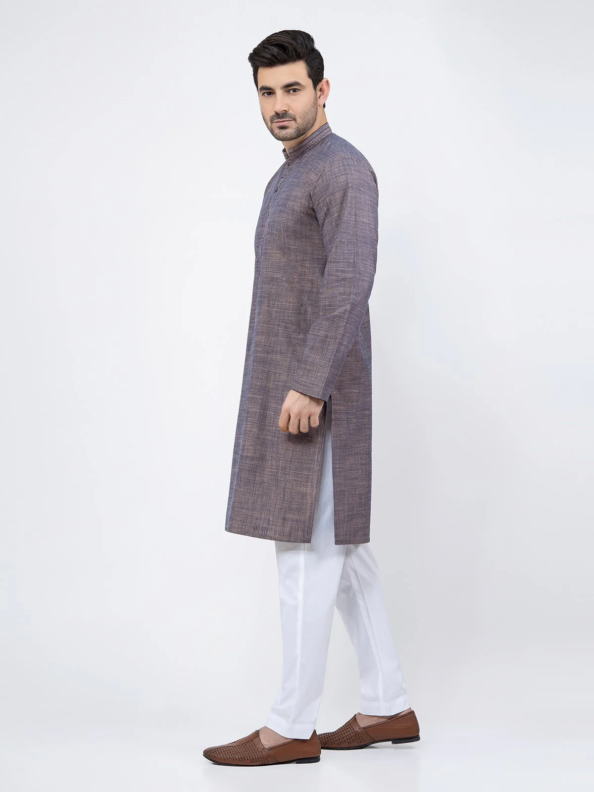 Men's Brown Kurta - EMTK21S-99157 - Image 4