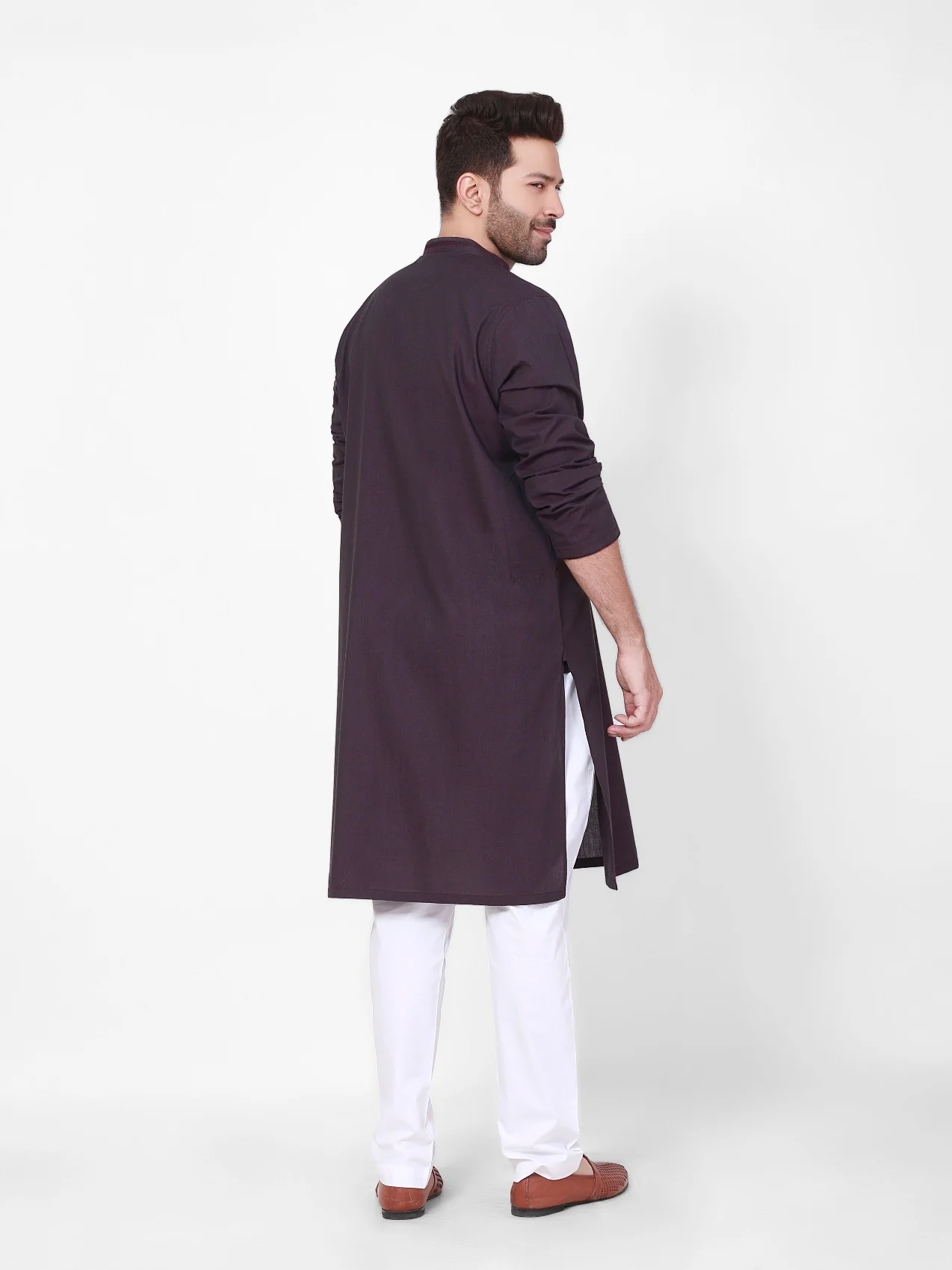 Men's Purple Kurta - EMTK22S-99106 - Image 3