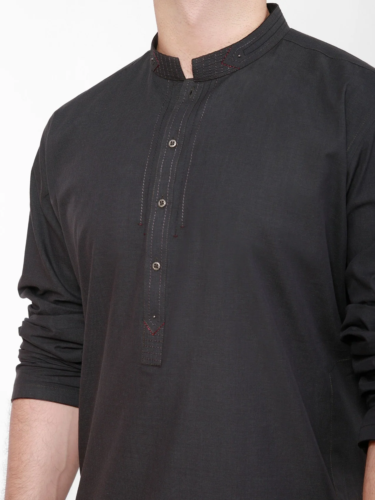 Men's Charcoal Kurta - EMTK22S-99109 - Image 2