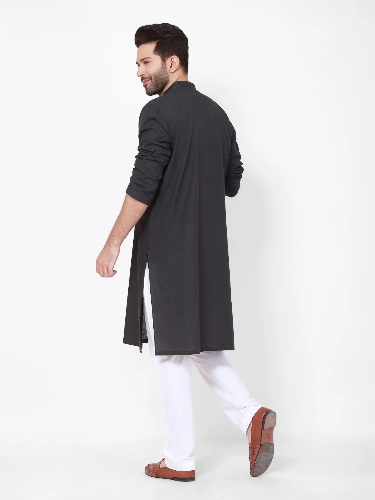 Men's Charcoal Kurta - EMTK22S-99109 - Image 3