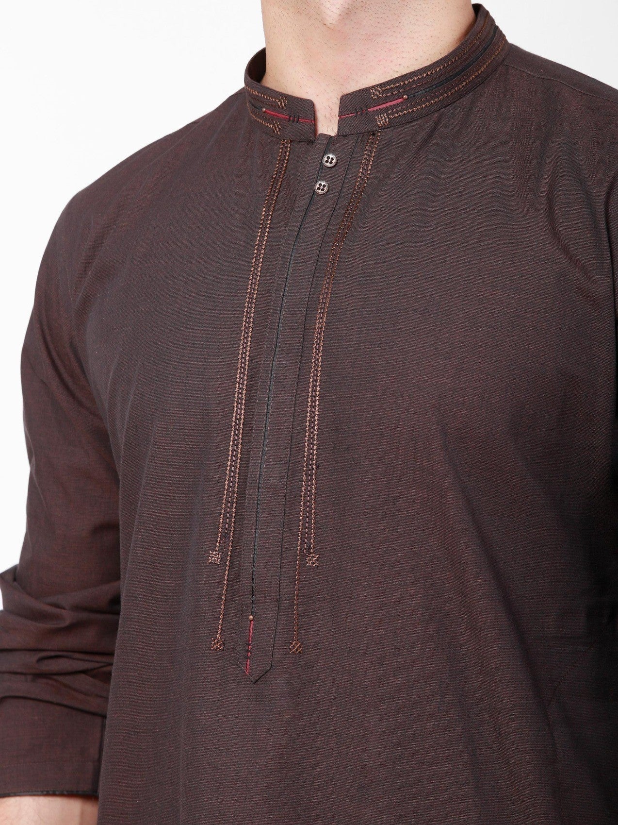 Men's Brown Kurta - EMTK22S-99110 - Image 2