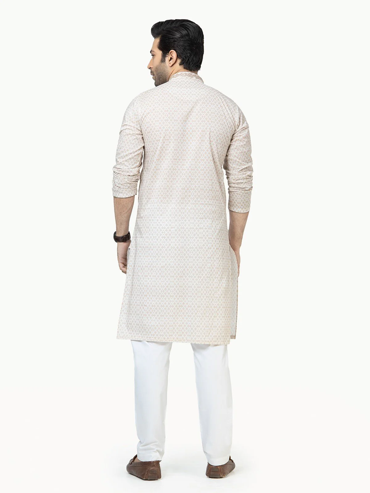 Men's Beige Kurta - EMTK22S-99120 - Image 5