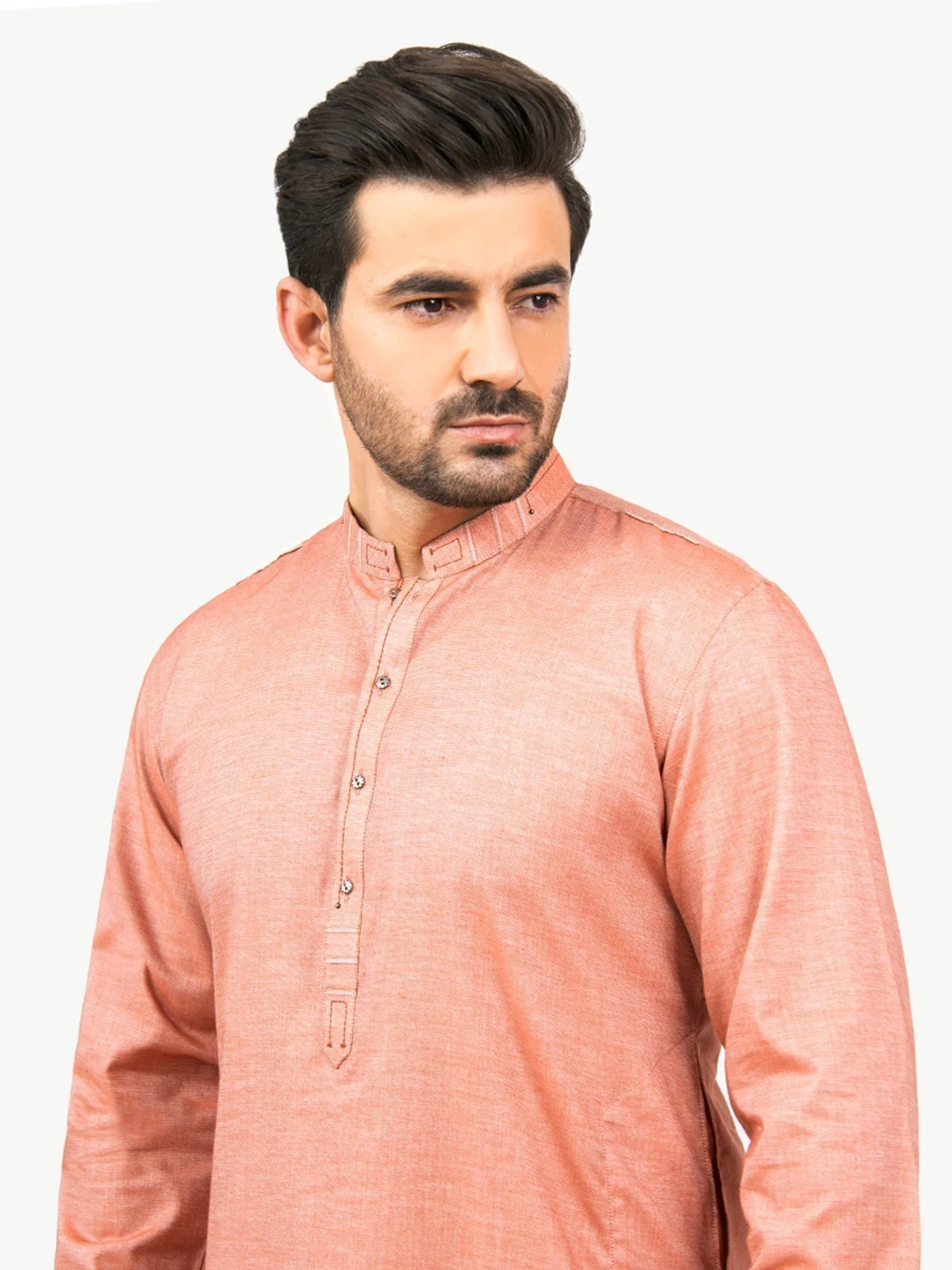 Men's Peach Kurta - EMTK22S-99135 - Image 2