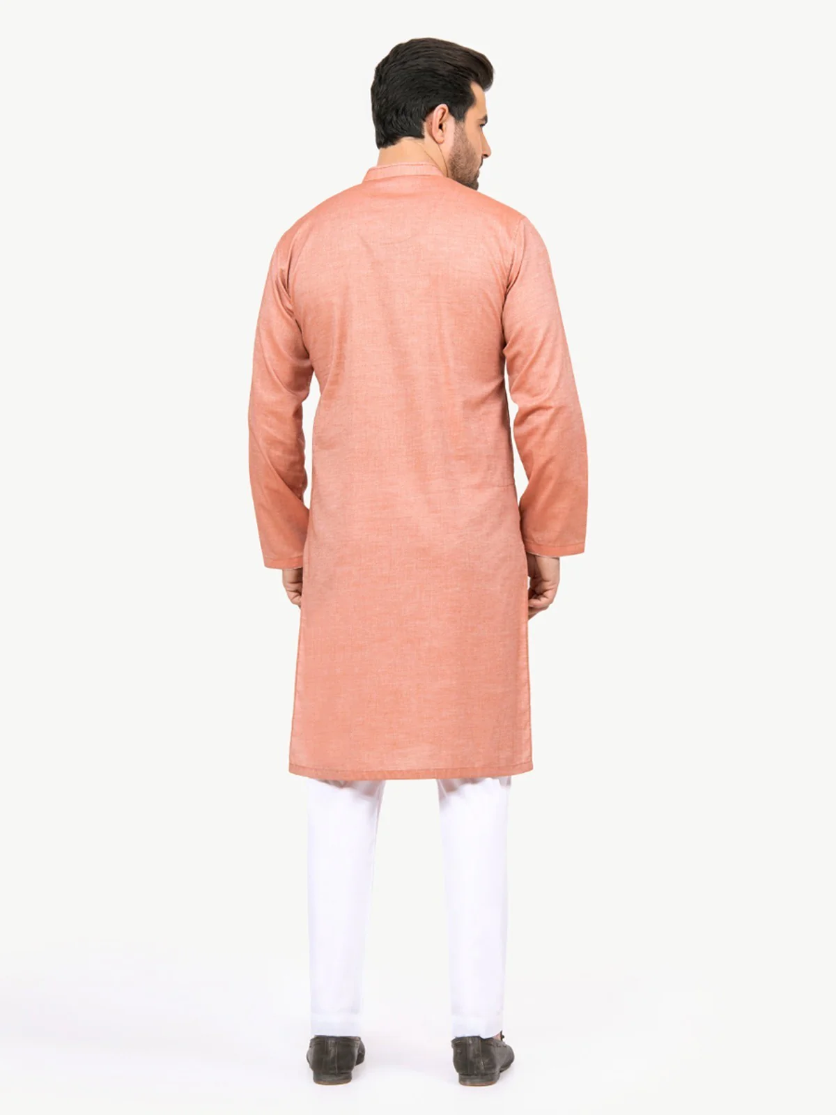Men's Peach Kurta - EMTK22S-99135 - Image 4
