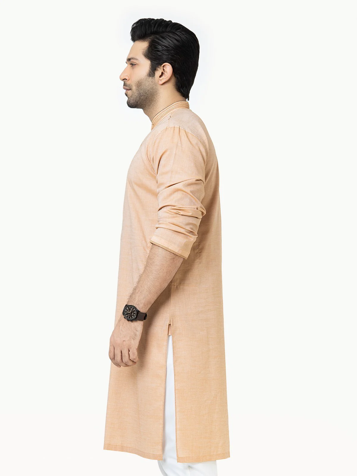 Men's Light Brown Kurta - EMTK22S-99142 - Image 2