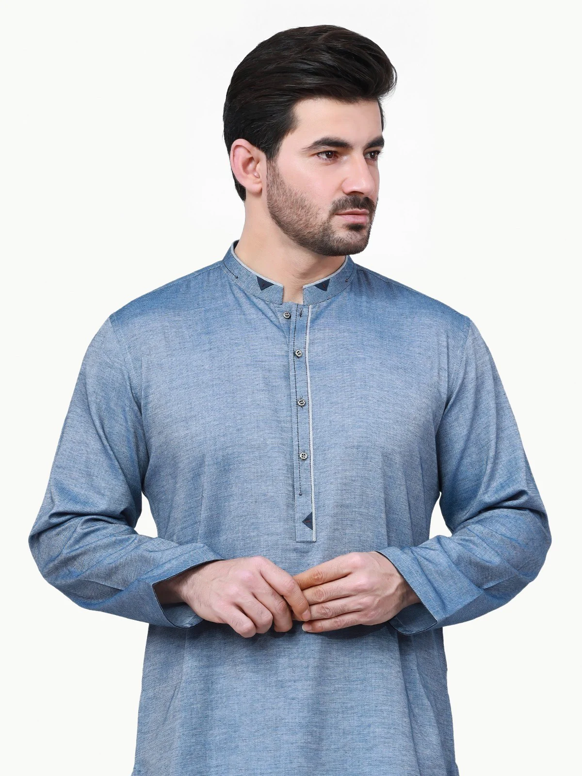 Men's Blue Kurta - EMTK22S-99144 - Image 2
