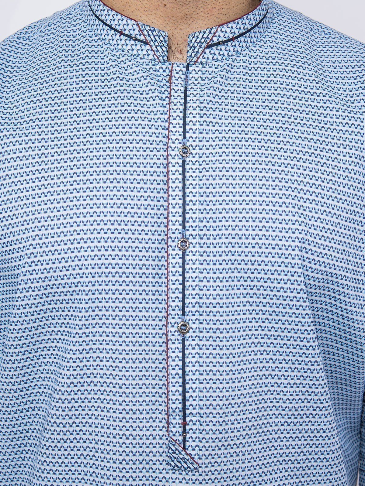 Men's Sky Blue Kurta - EMTK22S-99170 - Image 3