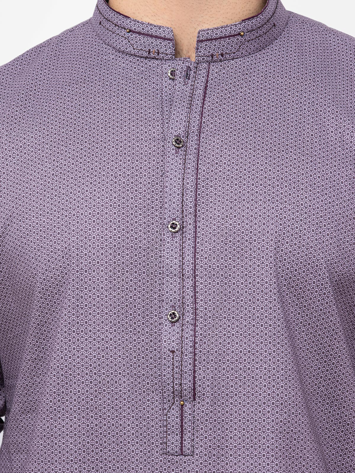 Men's Purple Kurta - EMTK22S-99175 - Image 3