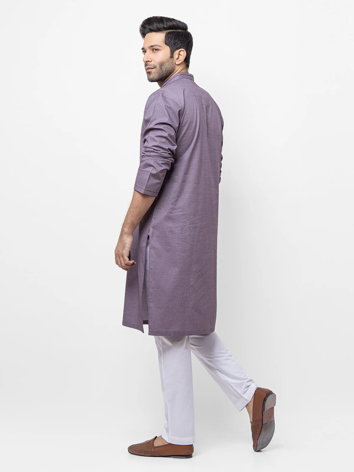 Men's Purple Kurta - EMTK22S-99175 - Image 4