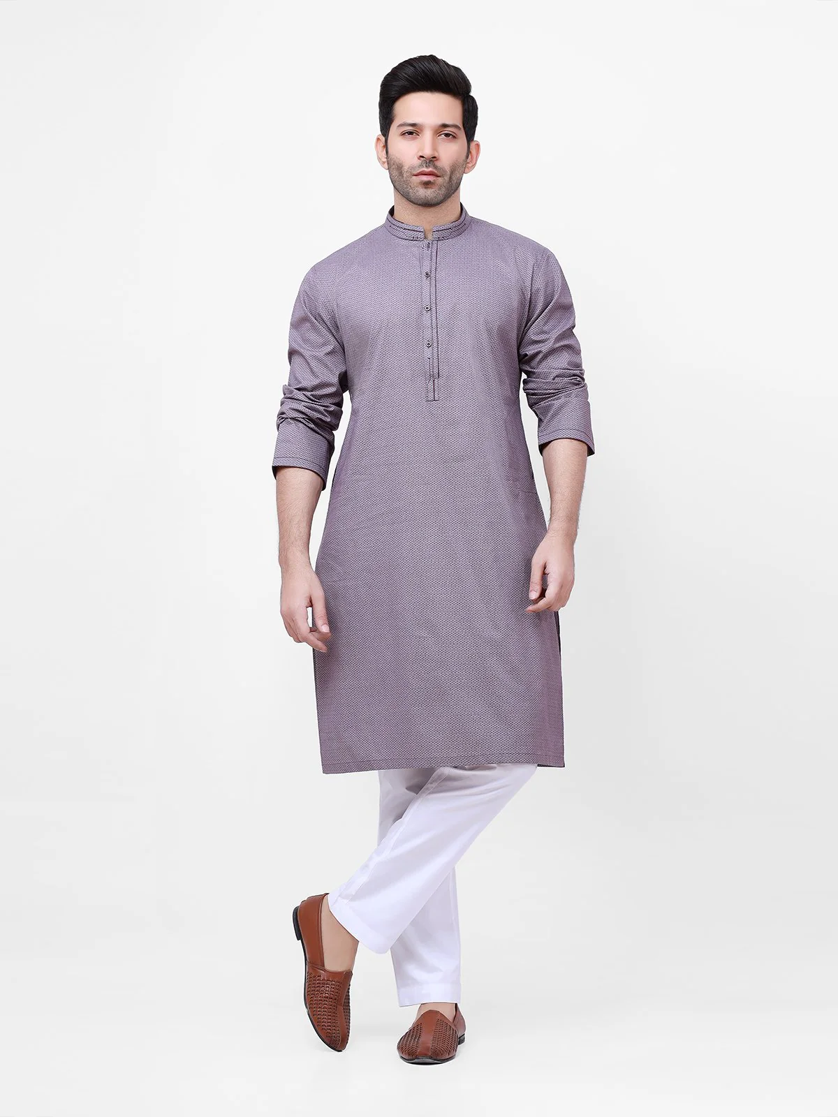 Men's Purple Kurta - EMTK22S-99175 - Image 5