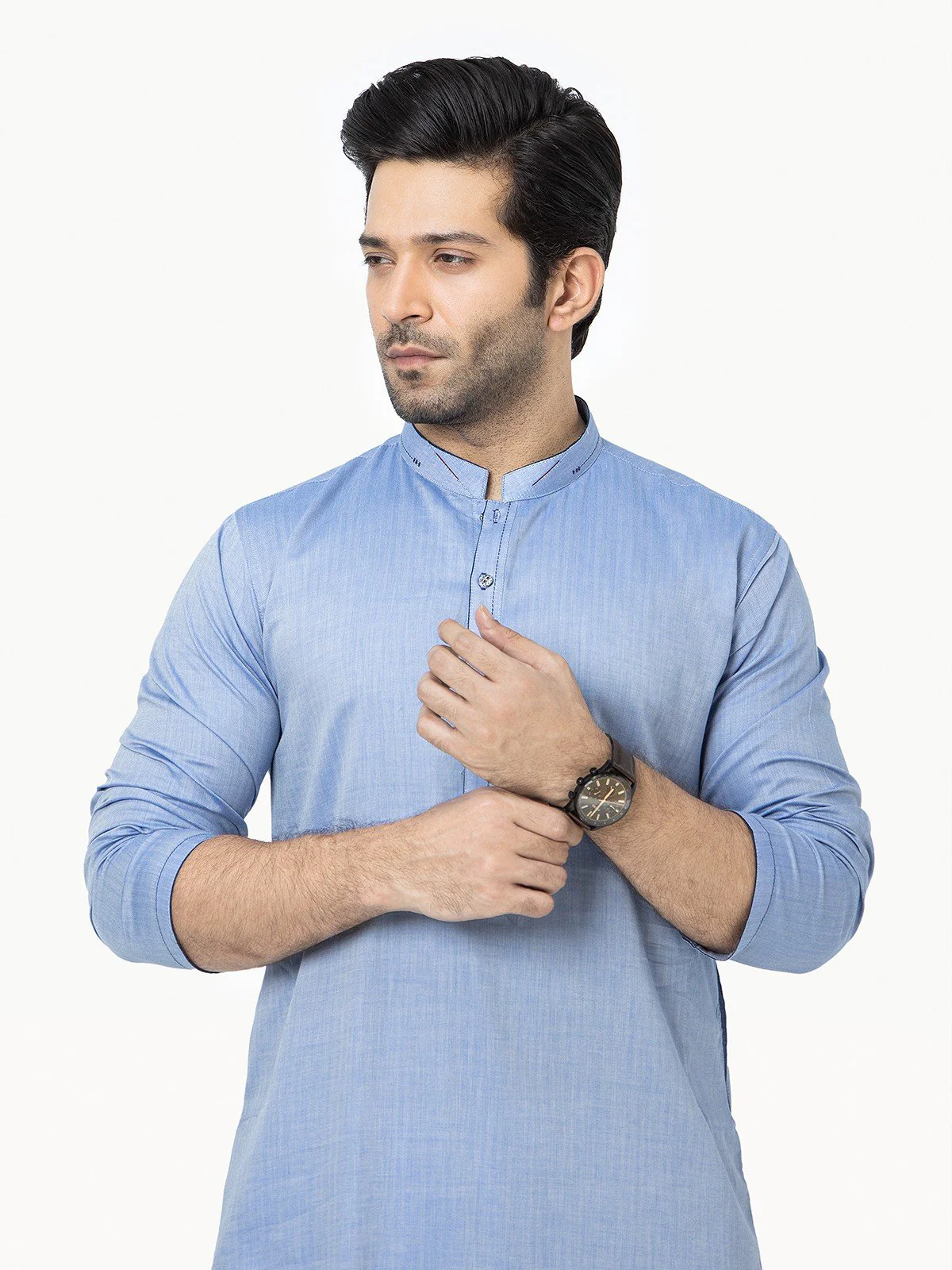 Men's Blue Kurta - EMTK22S-99190 - Image 2