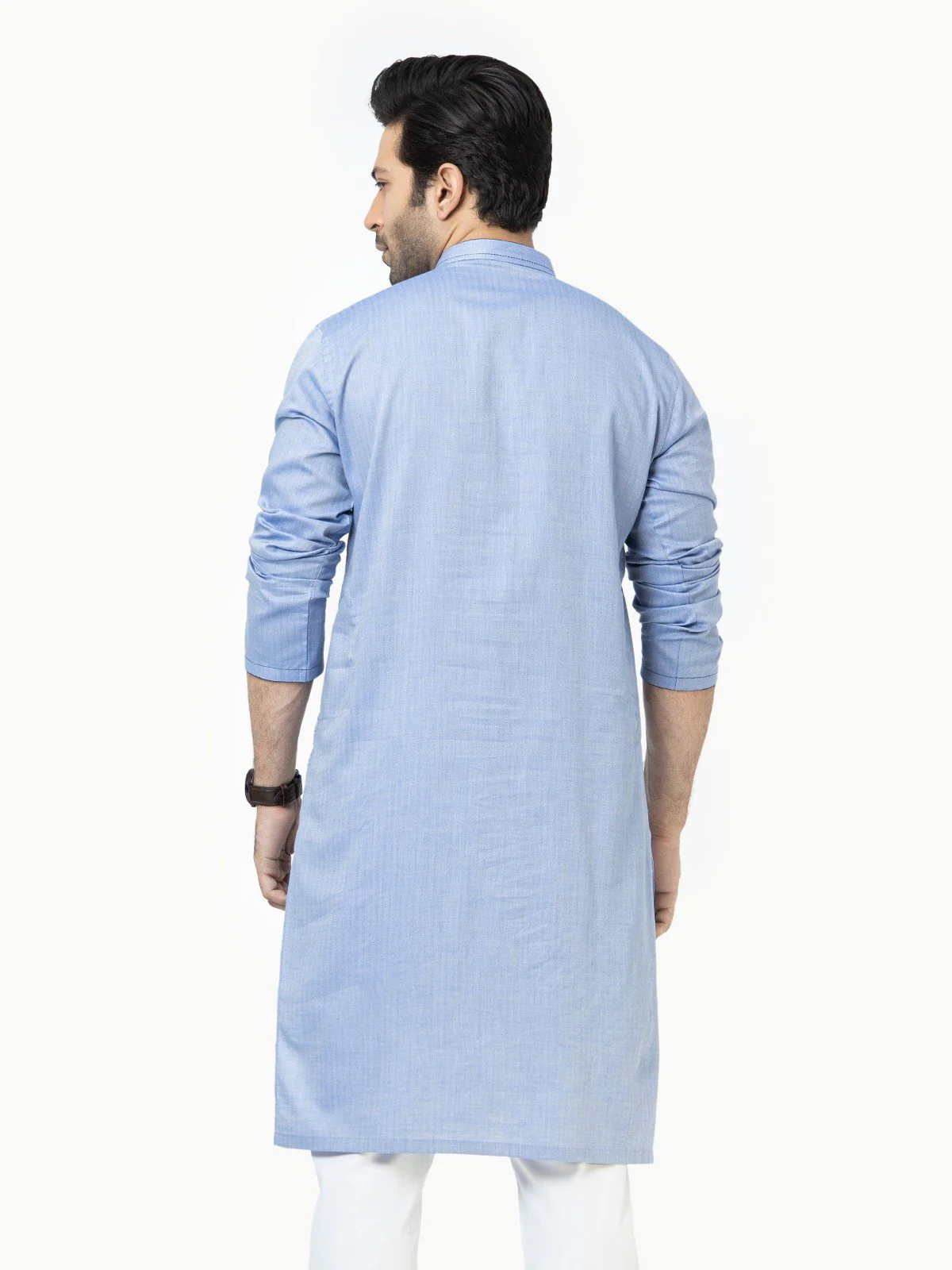 Men's Blue Kurta - EMTK22S-99190 - Image 3