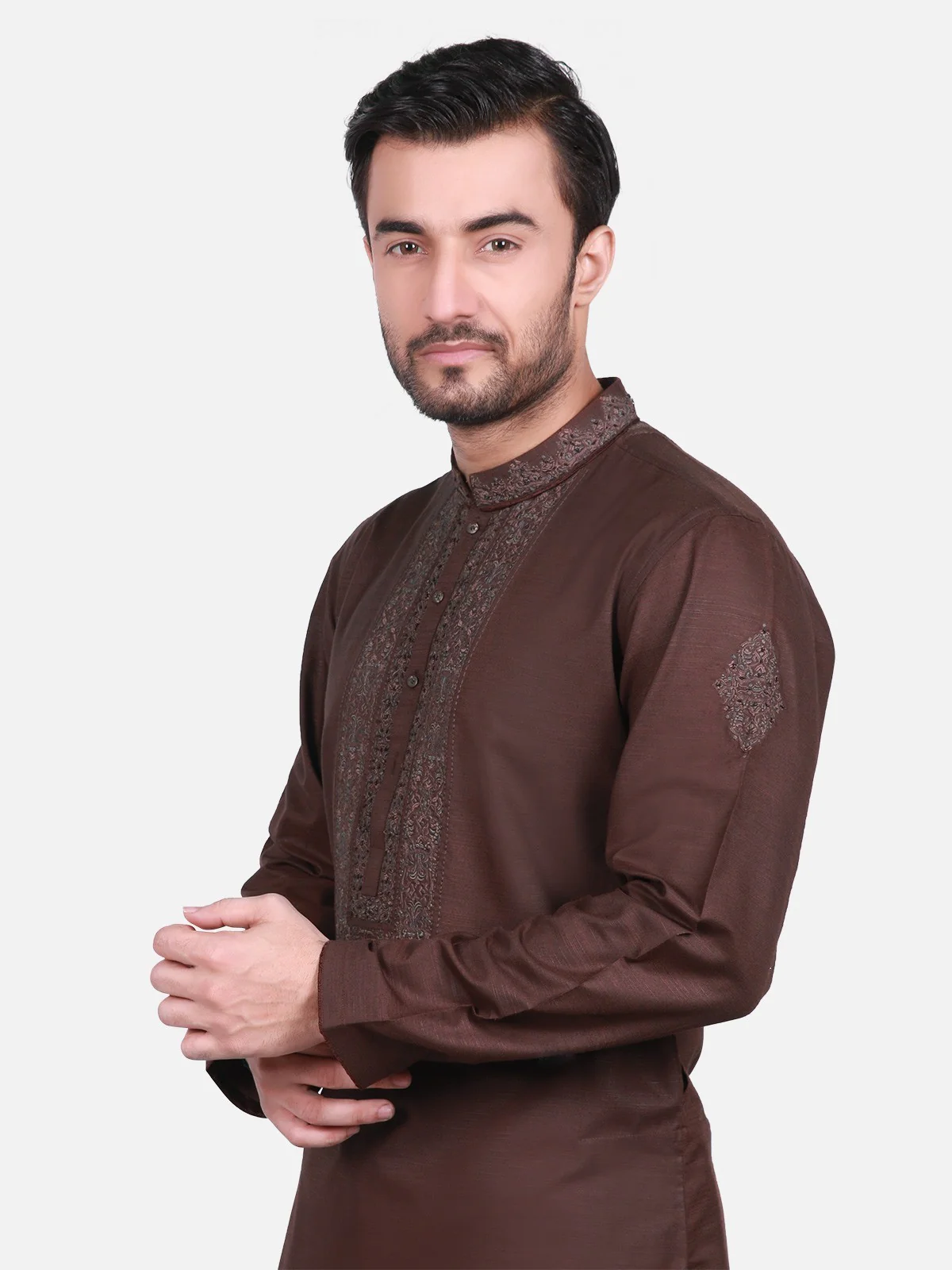 Men's Brown Kurta Ceremonial - EMTKC18-005 - Image 2