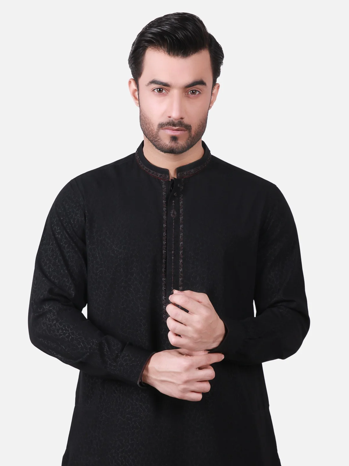Men's Black Kurta Ceremonial - EMTKC18-011 - Image 2