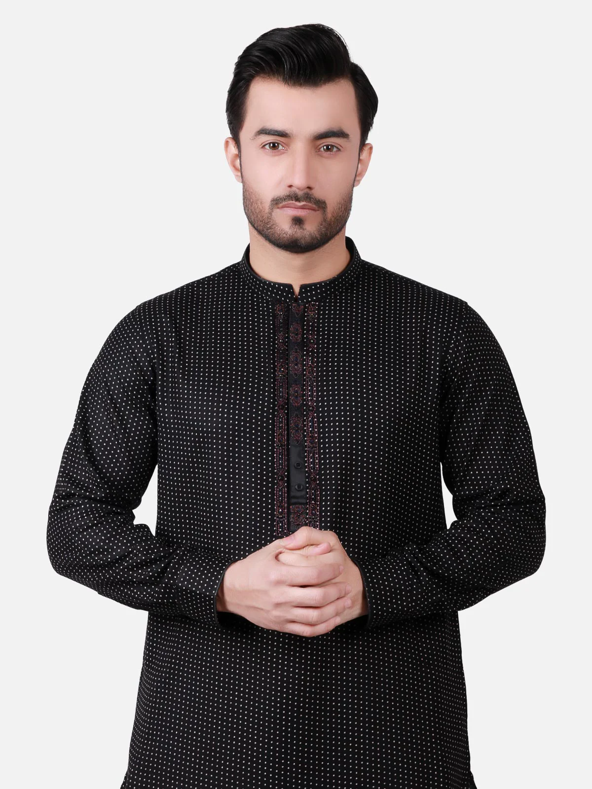 Men's Black Kurta Ceremonial - EMTKC18-012 - Image 2