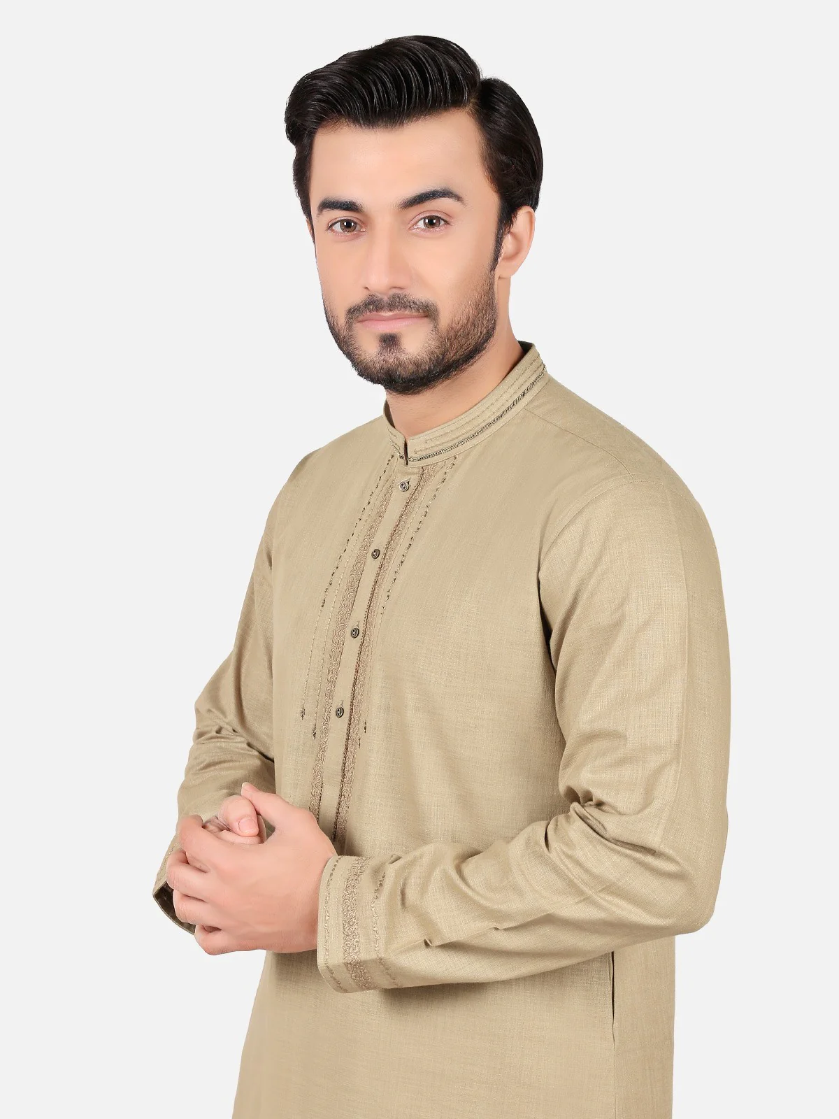 Men's Beige Kurta Ceremonial - EMTKC18-029 - Image 2