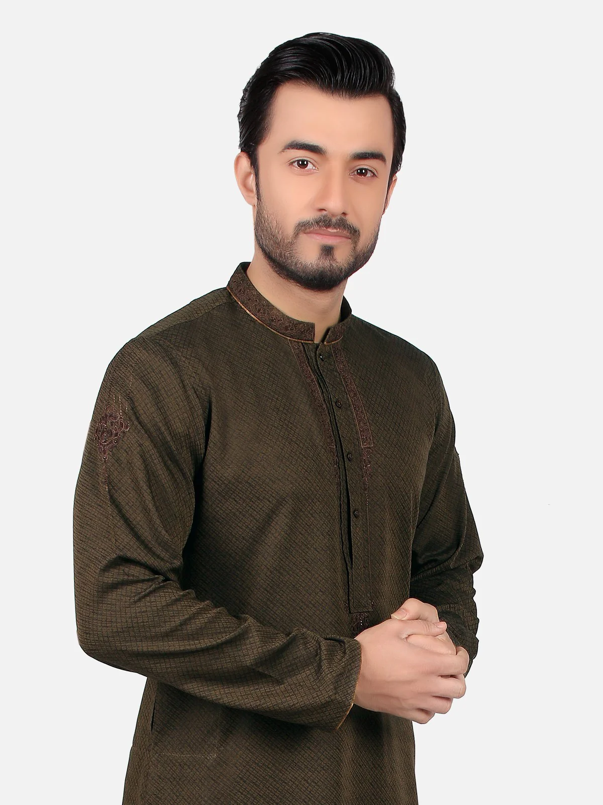 Men's Brown Kurta Ceremonial - EMTKC18-033 - Image 2