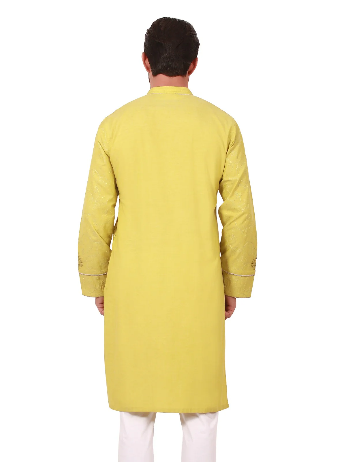 Men's Light Green Kurta Ceremonial - EMTKC19-046 - Image 3